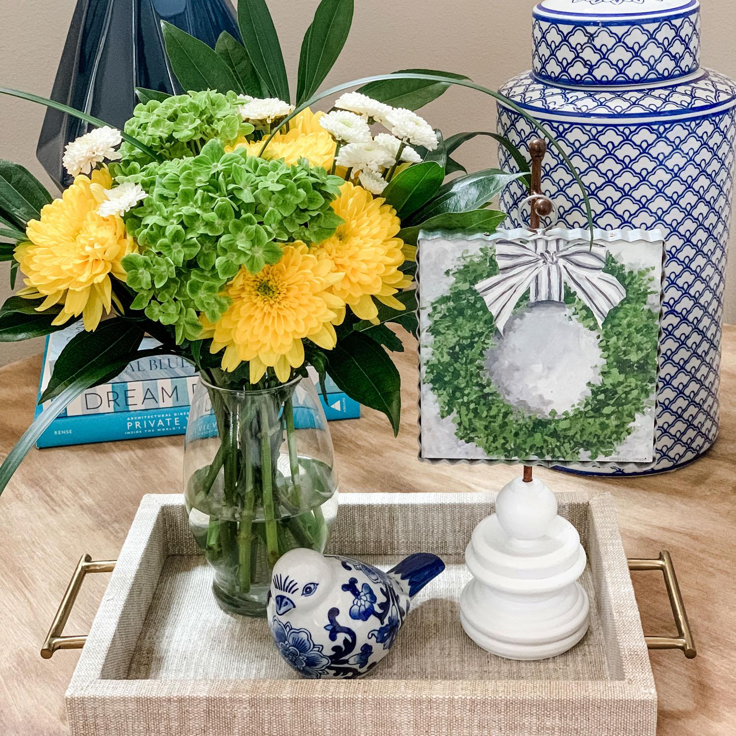 Mini Boxwood Wreath Print by The Round Top Collection